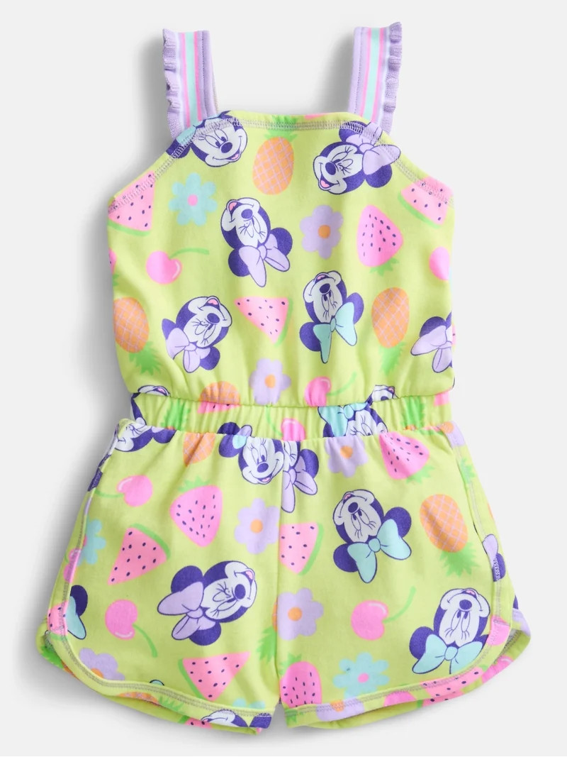 Minnie Mouse Toddler Girls Sleeveless Graphic Romper, Sizes 12M-5T | Walmart (US)