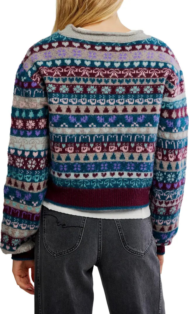 Favorite Things Mixed Print Wool Blend Sweater | Nordstrom