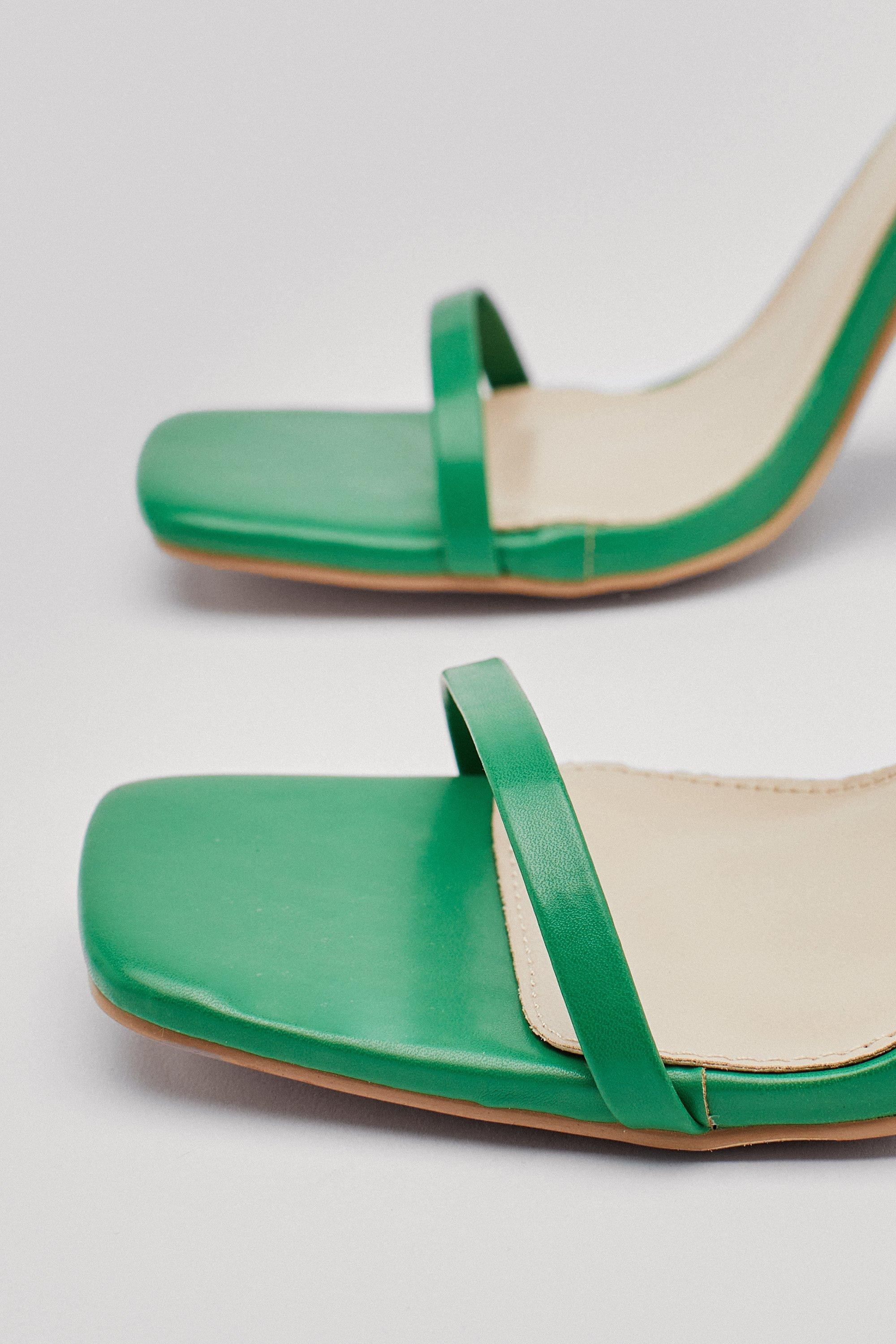 Faux Leather Two Strap Heeled Mules | Nasty Gal Canada