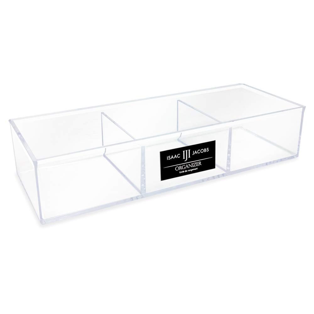 Amazon.com: Isaac Jacobs Large 3-Compartment Acrylic Stackable Organizer (12.9" L x 5" W x 2.7" H), Multi-Sectional Tray & Storage Solution for Makeup, Craft Supplies, Bathroom, Kitchen, Office (Clear) : Home & Kitchen | Amazon (US)