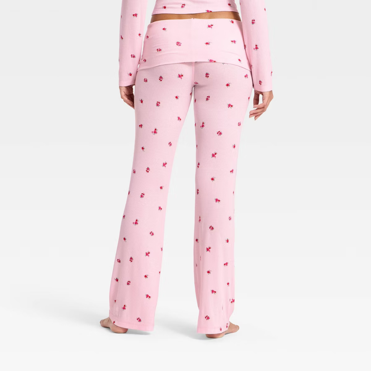Women's Ribbed Fold Over Waistband Pajama Pants - Wild Fable™ | Target
