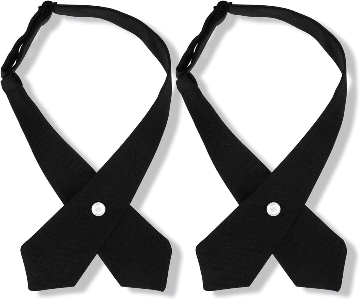 2 Pack French Girls Uniform Tie Cross Tie for Girls Adjustable Neck Tie School Uniform for Girl C... | Amazon (US)
