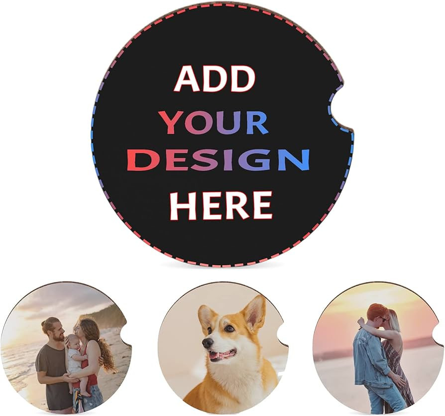 Custom Car Coasters with Logo Photo Text Personalized Car Coaster Skidproof Moistureproof Bacteri... | Amazon (US)