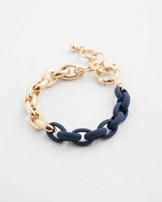 Navy & Gold Tone Link Bracelet | Chico's
