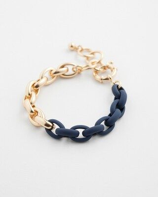 Navy & Gold Tone Link Bracelet | Chico's