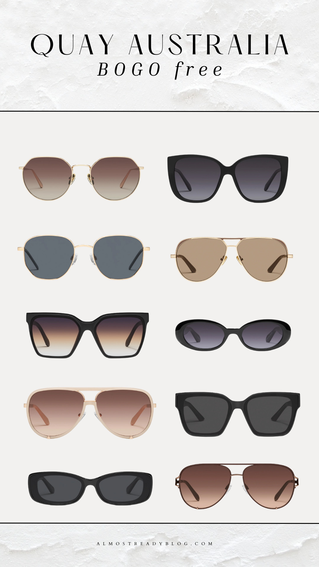 Quay Australia BOGO free 

 

#LTKFindsUnder50 #LTKFindsUnder100