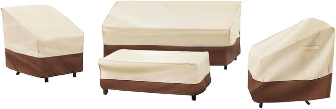 loriano Patio Furniture Cover Set, 4 Piece Outdoor Furniture Cover Waterproof, 600D Heavy Duty La... | Amazon (US)