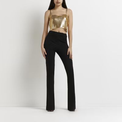 Gold sequin cropped top | River Island (UK & IE)