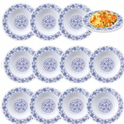 Jogo 12 Pratos Fundo em Melamina Portuguesa 22cm | SHEIN