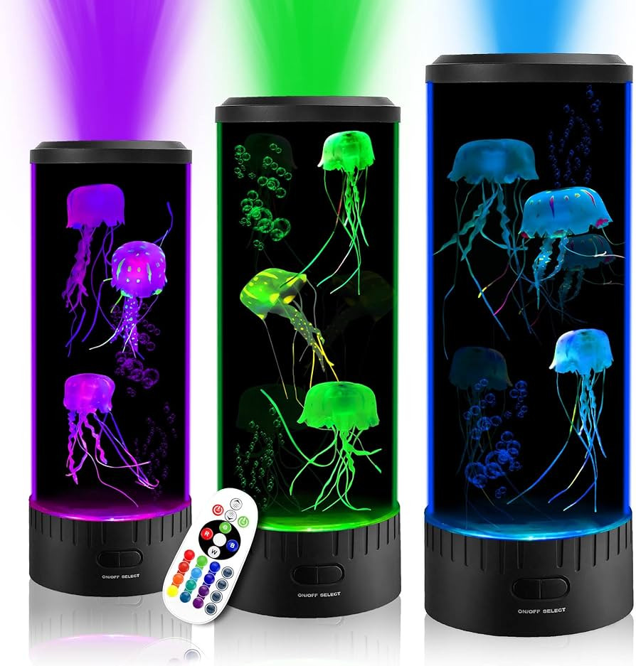 Jellyfish Lava Lamp 16 Color Changing Night Light with Remote Control, Big Size Mood Lamp for Hom... | Amazon (US)