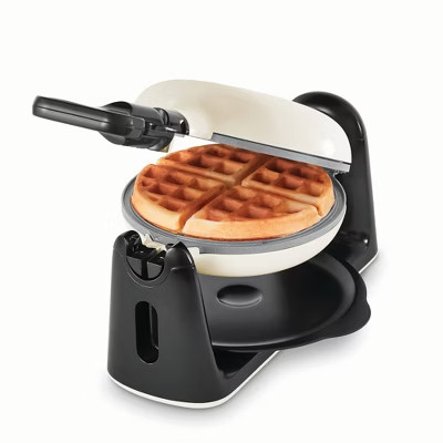 Dash Nonstick Ceramic Flip Belgian Style Waffle Maker Cream | Target