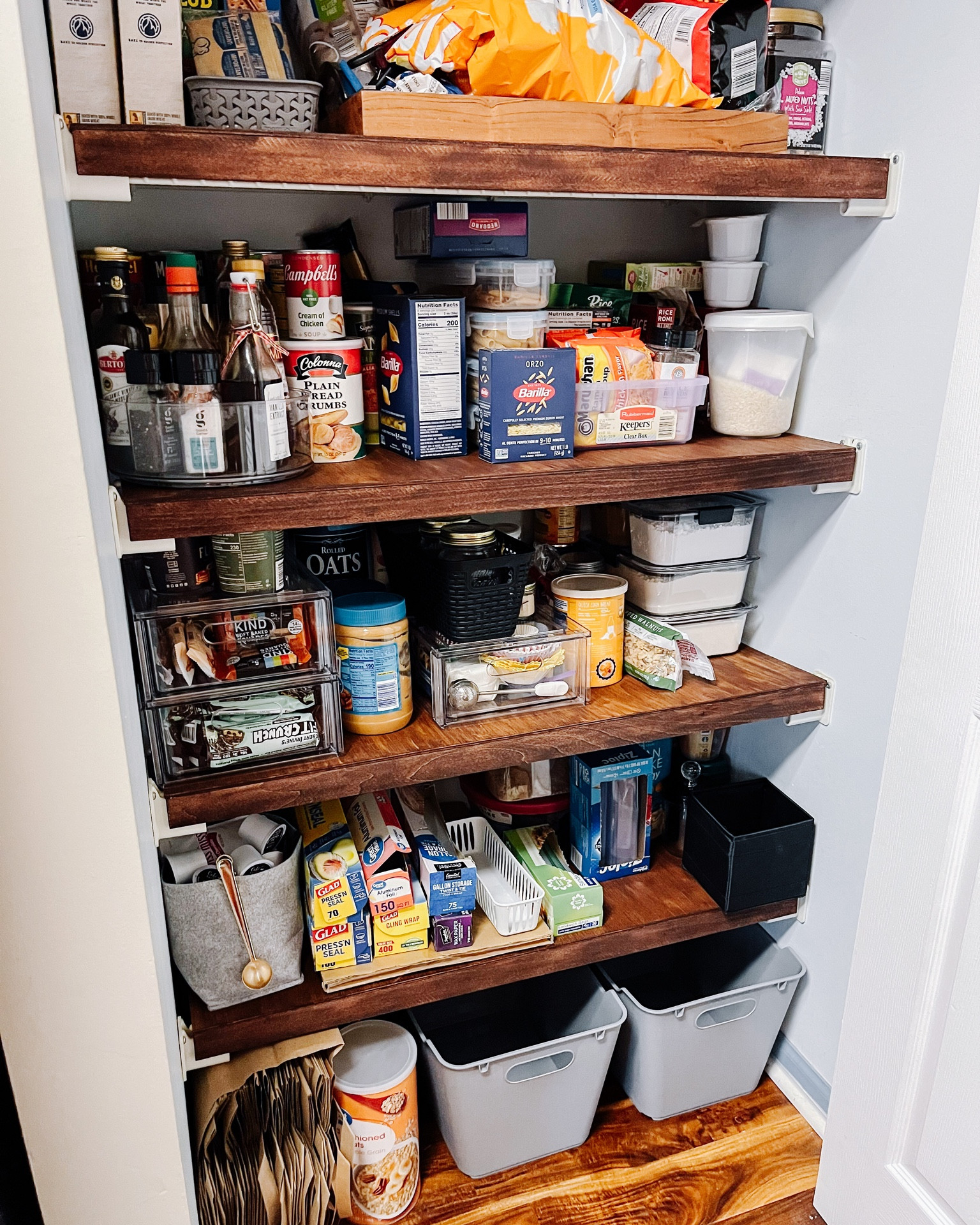 Bye bye wire shelves!… kind of 😉my favorite kind of DIY- simple but has a HUGE IMPACT! 


#pantrymakeover #diyproject #homeorganization

#LTKunder100 #LTKhome #LTKstyletip