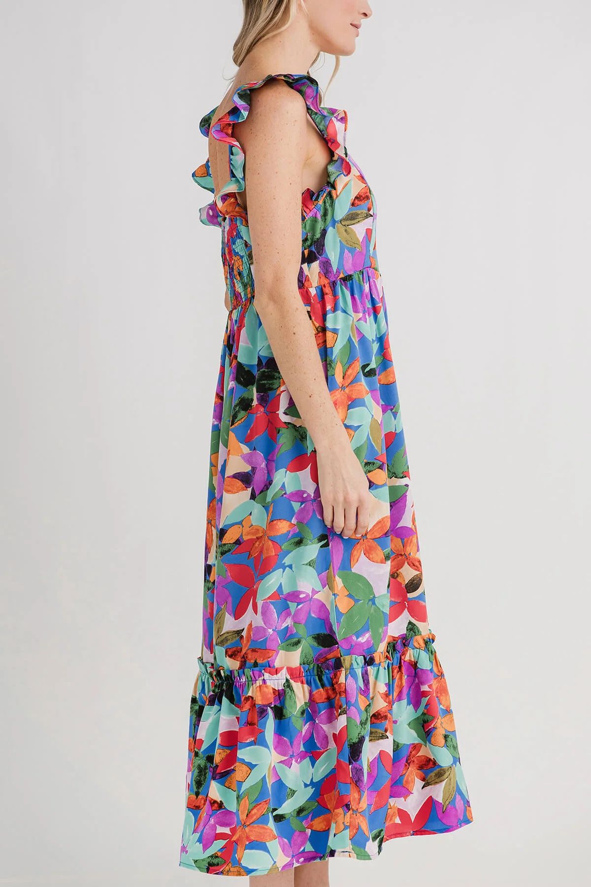 Eesome Floral Print Square Neck Dress | Social Threads