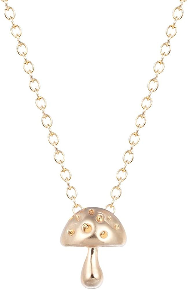 Pingyongchang Mushroom Cute Colorful Gold and Silver Color Lovely Punk Choker Necklaces Women Jew... | Amazon (US)