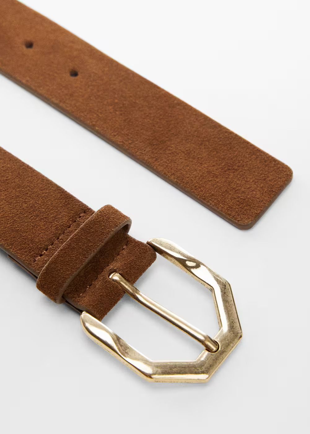 Irregular buckle leather belt -  Women | Mango USA | MANGO (US)