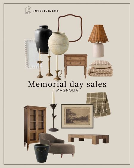 Me memorial day sales from Magnolia, table lamp, tall bookcase, vintage like furniture, solid, wood, coffee, table, vases, brass, candlesticks, vintage, like decor, framed art, lounge, chair, chaise, lounge, accent chair, the cutest, nightstand, and table wall

#LTKHome #LTKStyleTip #LTKSaleAlert
