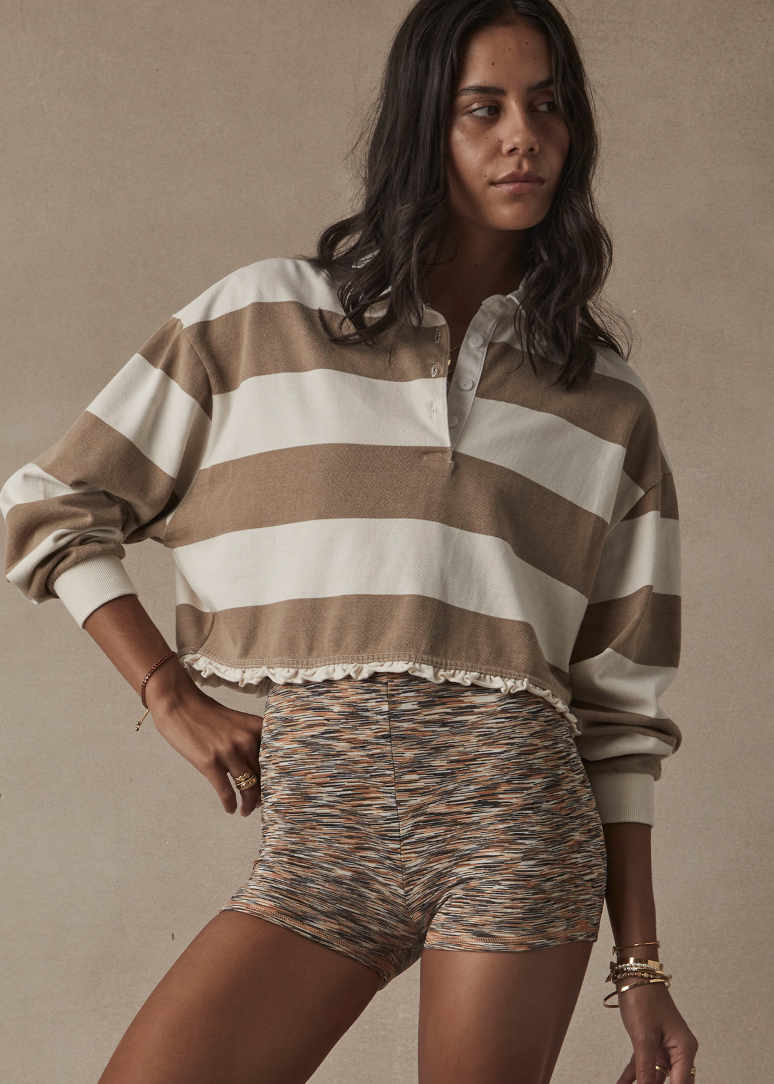 DUKE CROP POLO in STRIPE | The UPSIDE | The Upside (Australia & New Zealand)