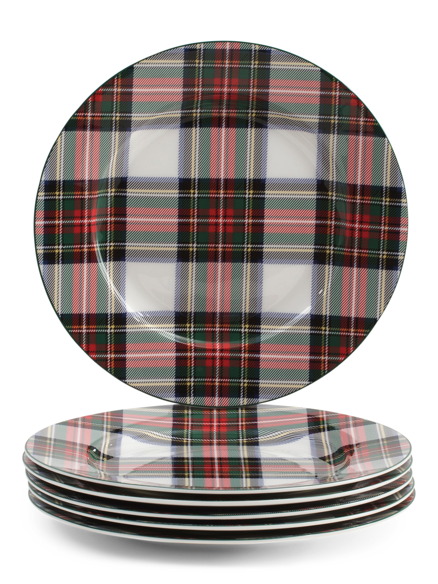 6pk Tartan Salad Plates | TJ Maxx
