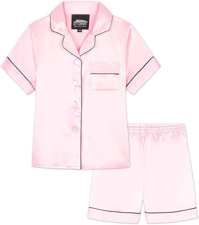 CityComfort Girls Pyjamas Set, Satin Short PJs for Summer Girls  | Amazon (UK)