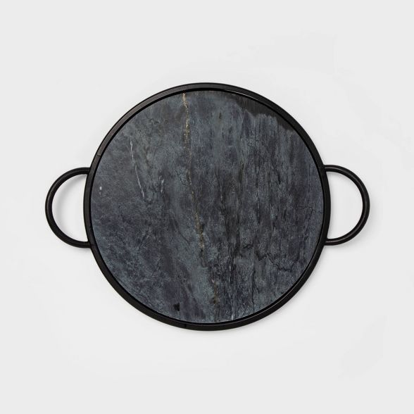 17" x 1.2" Round Marble Tray Black - Project 62™ | Target