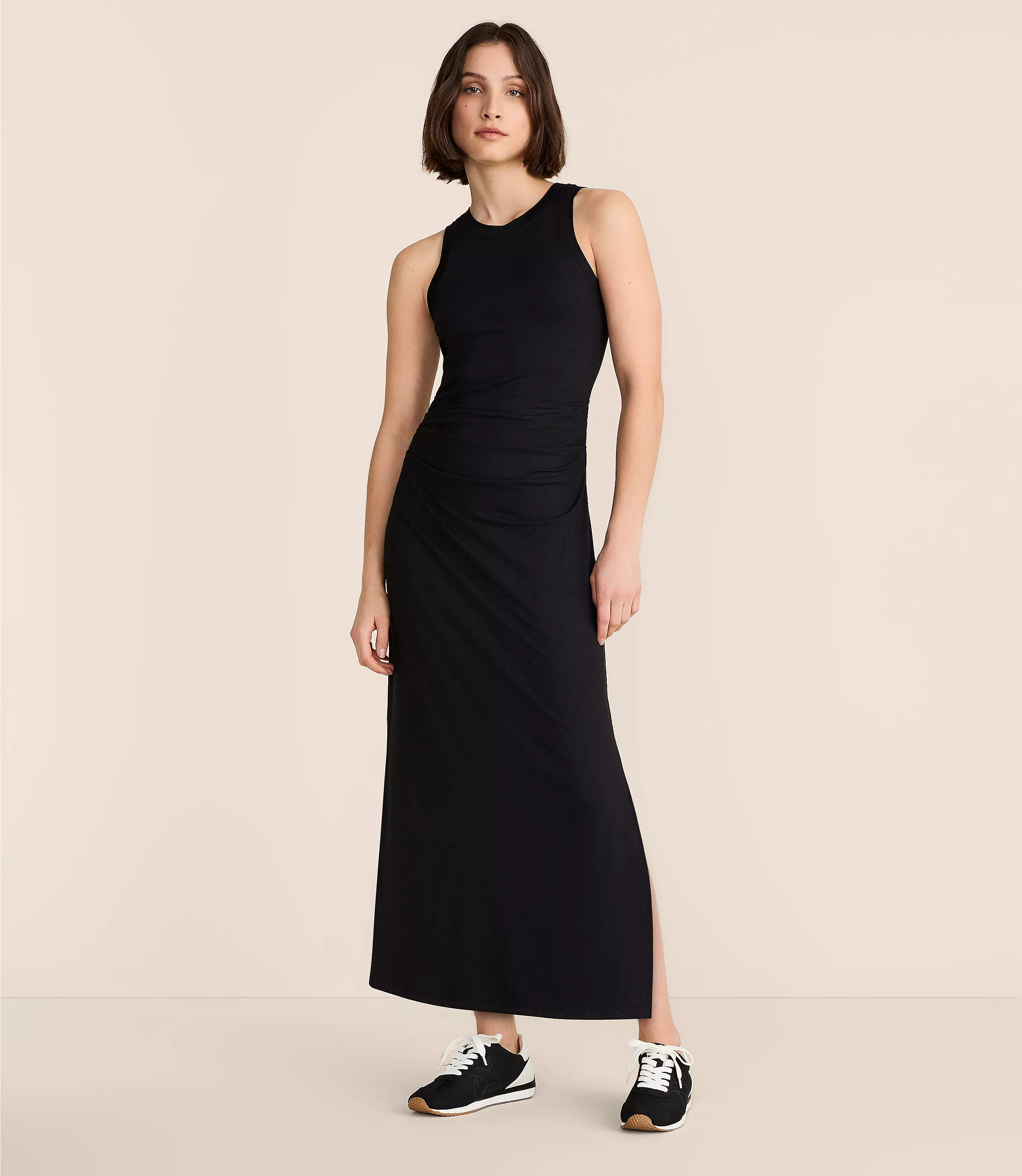 Lou & Grey Brushedsoft Ruched Tank Midi Dress | LOFT