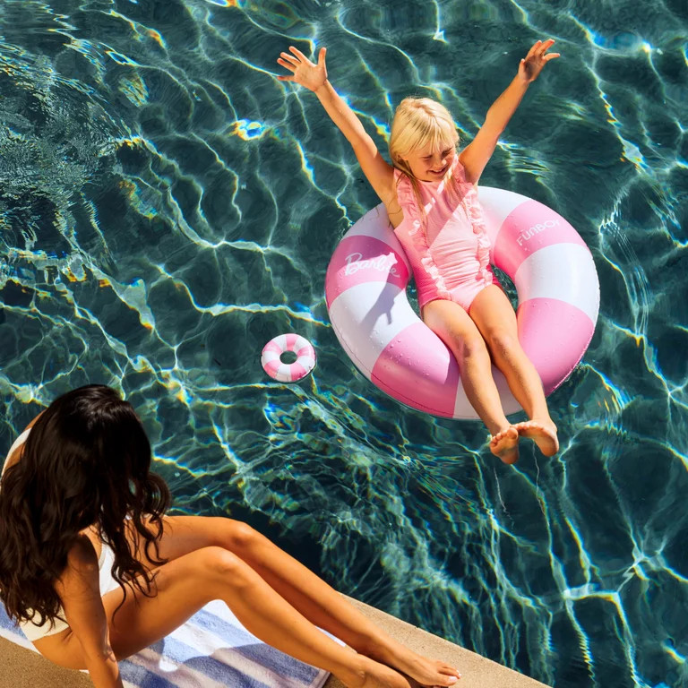 Barbie\u2122 + Float Life by Funboy Pink & White Striped 34" Kids Tube & Barbie Doll Matching Tub... | Walmart (US)