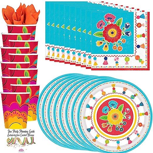 Cinco de Mayo Fiesta Party Bundle for 16 - Dinner Plates, Napkins, Cups | Great for Kids Birthday... | Amazon (US)