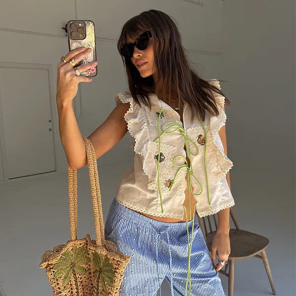 Cream Isla Tia Top | Never Fully Dressed (UK & IE)