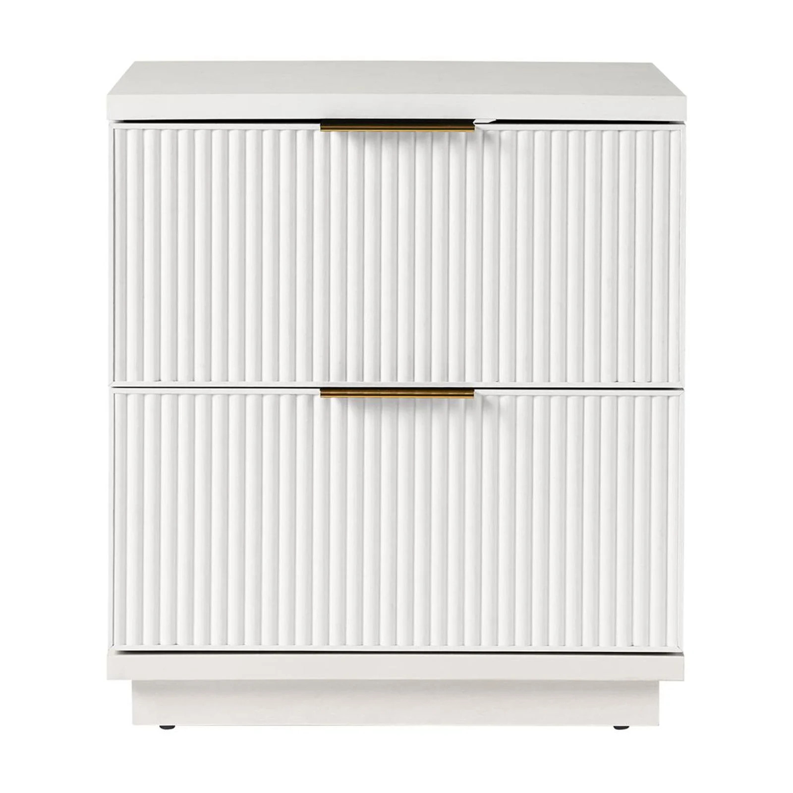 Better Homes & Gardens Lillian Fluted 2-Drawer Nightstand with USB, White Finish | Walmart (US)