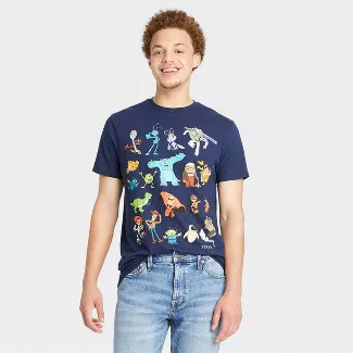 Men's Disney Pixar Short Sleeve Graphic T-Shirt - Navy | Target