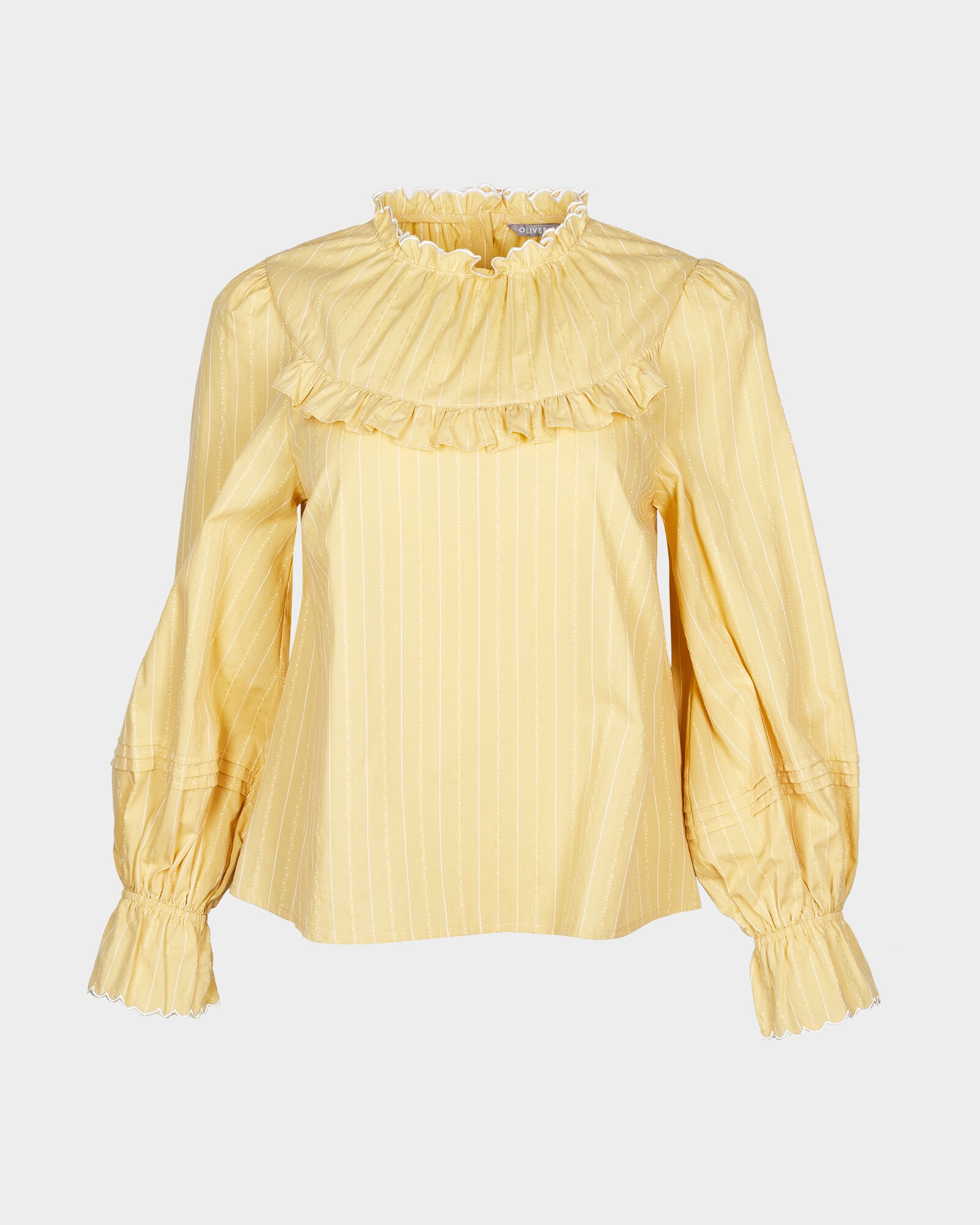 Frilled High Neck Yellow Blouse | Oliver Bonas | Oliver Bonas (Global)