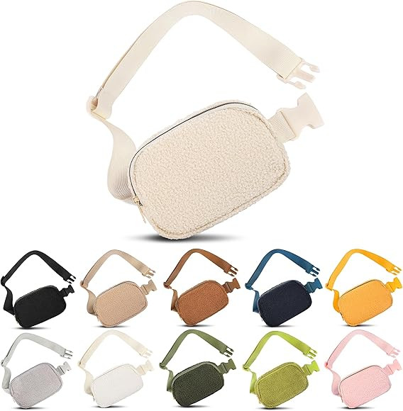 Frenou Fleece Belt Bag with Adjustable Strap for Women and Men Crossbody Fanny Bag Bum Bag, Waist... | Amazon (US)
