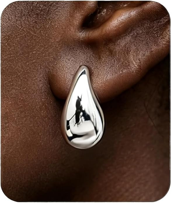 Chunky Teardrop Drop Earrings for Women Trendy Gold Silver Earrings Jewelry | Gold Earrings for W... | Amazon (US)