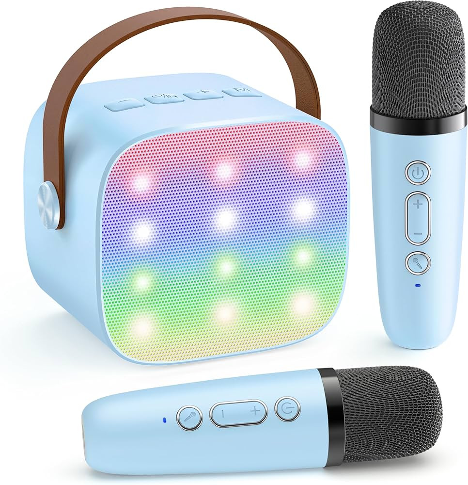 YLL Mini Karaoke Machine for Kids, Portable Bluetooth Speaker with 2 Wireless Microphones, Christ... | Amazon (US)