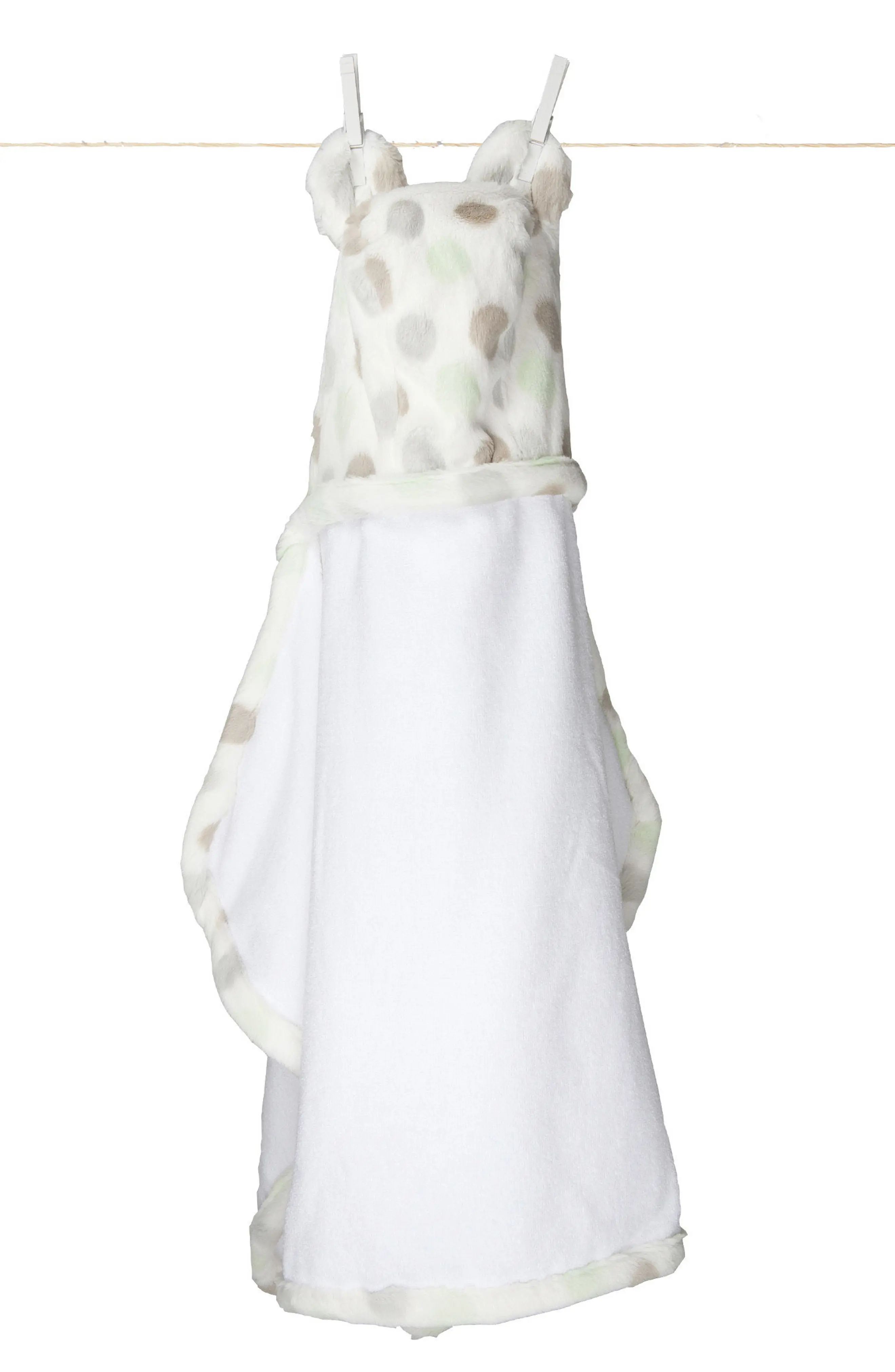 Infant Little Giraffe 'Luxe Dot' Hooded Towel, Size One Size - Green | Nordstrom