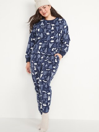 Matching Printed Microfleece Pajama Set for Women | Old Navy (US)