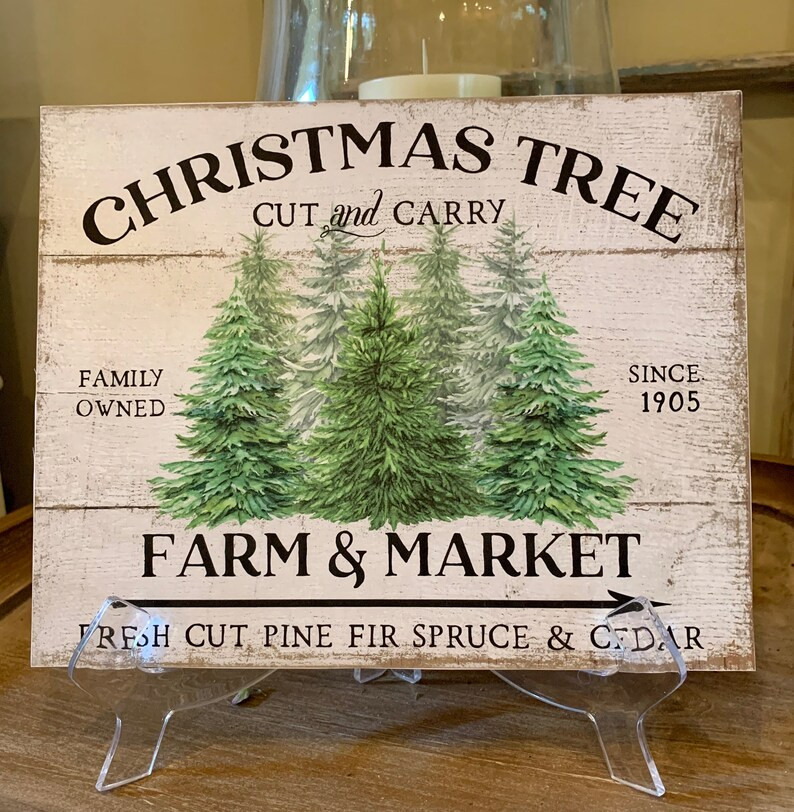 Christmas tree sign | Etsy (US)