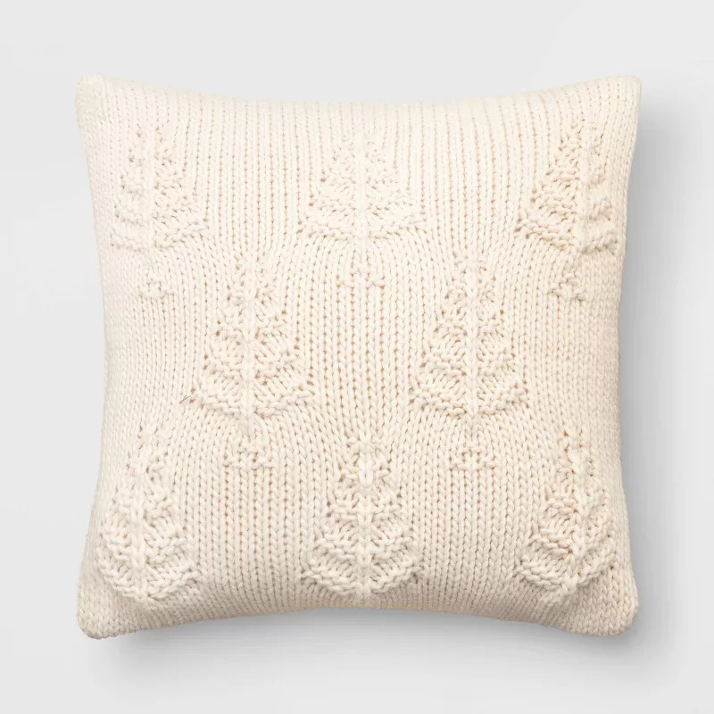 Christmas Tree Knit Square Throw Pillow - Threshold™ | Target