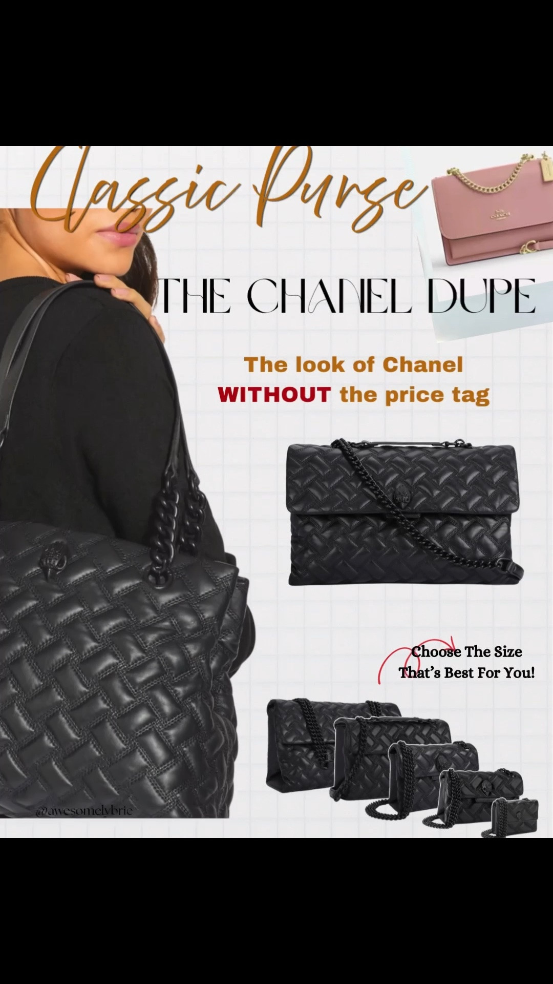 Have you always wanted a Chanel bag but the price tag is just way too much for you? Well here are some options that I’ll make you look like you have a Chanel bag or a quarter of the price!

#chaneldupe #shoulderbag #luxury

#LTKWorkwear #LTKSaleAlert #LTKootd