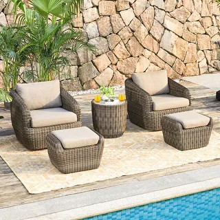 Patio Wicker Furniture Set Outdoor Rattan Bistro Set | Bed Bath & Beyond