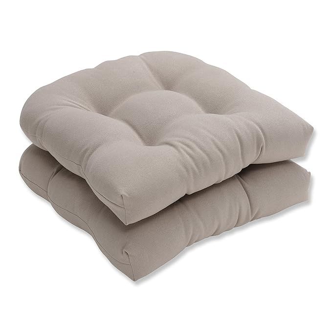 Pillow Perfect Indoor/Outdoor Beige Solid Wicker Seat Cushions, 2-Pack | Amazon (US)