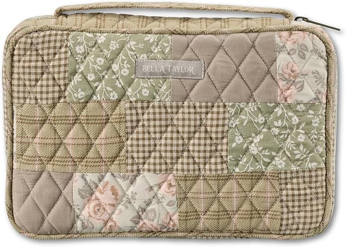 Bella Taylor Small Bible Cover for Women - Quilted Cotton Bible Case for 6 x 9 inch Books - Cameo... | Amazon (US)