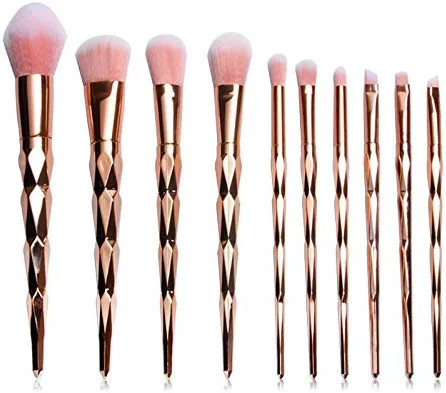 Tenmon 10 Pcs Unicorn Shiny Gold Diamond Makeup Brush Set Professional Foundation Blending Blush ... | Amazon (US)
