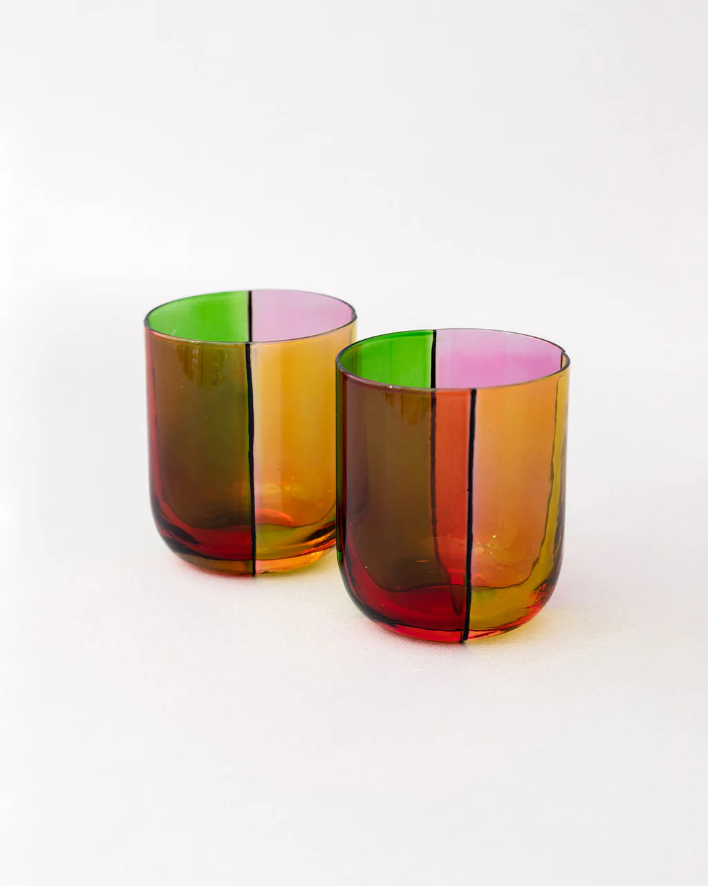 Low Ball Glass Set - Colorblock | ban.do