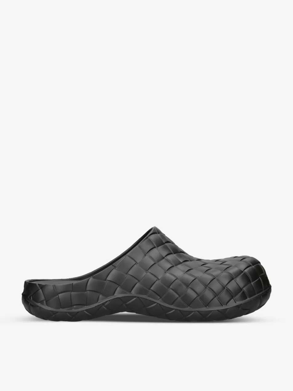 Intrecciato-pattern backless rubber clogs | Selfridges
