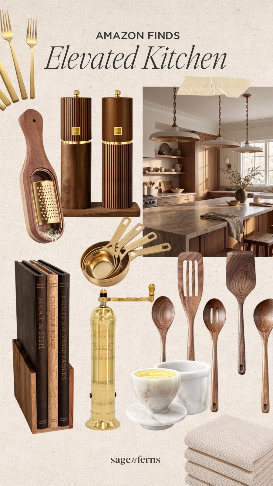 Elevated kitchen Amazon finds for a warm organic modern kitchen 🤎 Wooden kitchen utensils, brass measuring cups, marble kitchen accessories, cookbook decor, luxury salt & pepper grinders, neutral kitchen decor, and cozy hosting essentials that make your kitchen look designer without the designer price tag. Perfect for organic modern homes, cozy kitchen styling, kitchen decor inspiration, and everyday luxury finds. #amazonfinds #kitchendecor #organicmodern #amazonhome #neutralhome #cozykitchen #hostingessentials #ltkhome

#LTKMothersDay #LTKHome #LTKmomlife