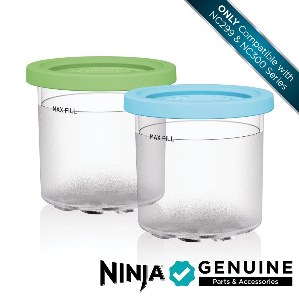 Ninja CREAMi Pints and Lids - 2 Pack, Compatible with NC300 Series Ninja Creami Ice Cream Maker, ... | Walmart (US)