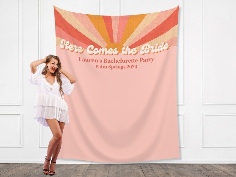 Here Comes the Bride Retro Customizable Bachelorette Party - Etsy | Etsy (US)