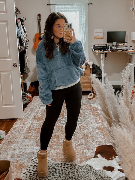 Cozy comfy winter outfit inspo 💙🧦 wearing medium in everything! 

#LTKGiftGuide #LTKU #LTKMostLoved