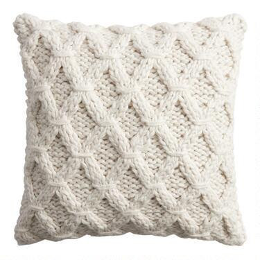 Chunky Cable Knit Throw Pillow | World Market